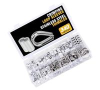 Manchon de sertissage en aluminium - Viroles de câble métallique en forme de 8 - Pince à double trou - Clip de fixation pour câble