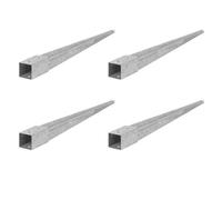 Manchon de sol à enfoncer 4 pièces, support de poteau 45x45, L 600mm , ancrage pour poteaux bois, galvanisé à chaud, ADGO