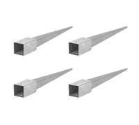 Manchon de sol à enfoncer 4 pièces, support de poteau 70x70, L 750mm , ancrage pour poteaux bois, galvanisé à chaud, ADGO