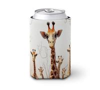 Manchon de tasse à café glacé avec motif de girafes mignonnes et amusantes pour boissons froides, durable, réutilisable, isotherme, compatible avec la plupart des types de tasses