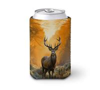 Manchon de tasse à motif de cerf dans l'herbe pour boissons froides, durable, réutilisable, isolé, compatible avec la plupart des types de tasses