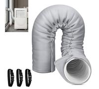 Manchon d'isolation portable pour climatiseur portable, convient aux tuyaux d'échappement de 12,7 cm et 15 cm de diamètre, installation facile avec 3 sangles à boucle réglables, gris clair