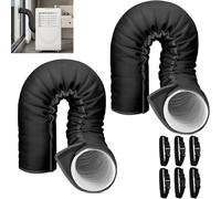 Manchon d'isolation portable pour tuyau AC, chlorure de polyvinyle, convient pour tuyau d'échappement de 12,7 à 15 cm de diamètre, installation facile, housse de protection (Noir-2PCS)