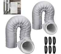 Manchon d'isolation portable pour tuyau AC, chlorure de polyvinyle, convient pour tuyau d'échappement de 12,7 à 15 cm de diamètre, installation facile, housse de protection (Gris-2PCS)