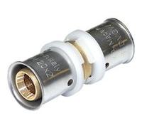 Manchon égal 40x3,5 pour tube multicouche - COMISA - 87.10.400 manchon: argenté; insert: laiton (doré); entretoise: blanc