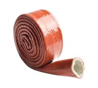 Manchon en fibre de verre revêtu de silicone pour acheminement de câbles à haute température dans la production d'acier, la fusion du verre et la production d'énergie (25 mm)