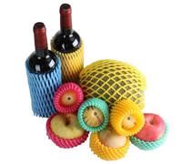 Manchon en Filet de Mousse for Fruits, Filet de Protection en Coton for légumes, Sac d'emballage de Transport Antichoc, Poche Kiwi Pomme Mangue pêche (Color : Yellow, Size : 14x7cm 290pcs)