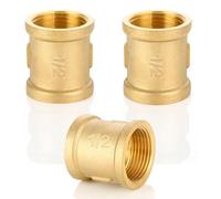 Manchon en Laiton G1/2" Femelle - 3 Pièces, Raccord Double pour Tuyaux (Ø19,5mm) - Raccords pour Plomberie