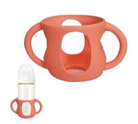 Manchon en silicone pour biberon en verre 11.4x6.4x6.2cm avec poignées Porte-Biberon Anti-casse Compatible Avec 120ml Protection Anti-Brûlure Manchon de protection contre les chutes biberon de lait