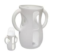 Manchon en silicone pour biberon en verre avec poignées 11.7x11.4x6.4 cm Isolation thermique en silicone pour Manchon de protection contre les chutes biberon lait Compatible Nturels Verre 240ml