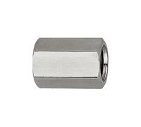 Manchon hexagonal M5, SW 8, acier inoxydable 1.4571, pression de travail max. 60 bar, tampon de fonctionnement. Charge maximale : 150°C