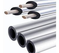 Manchon Isolant en Aluminium Autoadhésif pour Tuyauterie -Gaine Isolation Tuyau eau chaude, Antigel et Ignifuge, pour Chauffage/Climatisation, ID:16-48mm(48mm*20mm*90cm)