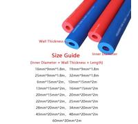 Manchon isolant for tuyaux à couche extérieure épaisse et souple Tuyau en mousse à diamètre intérieur Convient aux tuyaux d'eau chaude/froide des climatiseurs(Blue,25mm*9mm*1.8m)