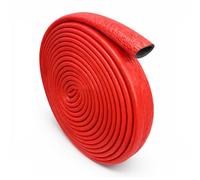 Manchon isolant pour tuyau de 10 m en rouleau x Ø 22 mm / 6 mm Rouge | Isolation de tuyau de chauffage avec peau de protection | Tuyau d'eau chaude pour chauffage | Isolation de tuyau en mousse