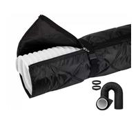 Manchon isolant pour tuyau de climatiseur portable, cache pour conduit d'évacuation, manchon isolant avec sangles à boucles réglables, pour tuyaux d'évacuation de 5'' à 5,9" de diamètre (Black,Zipper)