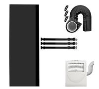 Manchon isolant universel for tuyau de climatisation portable de 5" et 5,9", cache-conduit d'échappement à économie d'énergie avec 3 sangles(Black)
