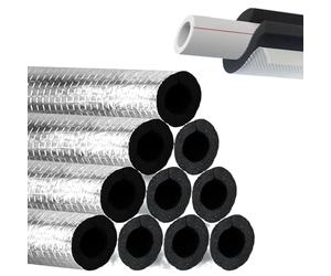 Manchon isolation tuyau chauffag eauto-adhésif - Manchon Isolant Antigel pour Tuyaux Eau Chaude, Chauffage et Climatisation en Extérieur, Protection Solaire et Ignifuge(89mm*30mm*95cm)