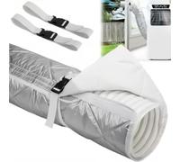 Manchon Isolation Tuyau Climatisation 150 x 53 CM, de diamètre avec 2 sangles à boucle réglables, Housse Protection Tuyau Évacuation Climatiseur Portable pour 5-6 In, pour Usage Maison et (1)