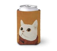 Manchon isotherme doux pour canette de bière, chat portant un pull pour canette de bière, pour fête, plage, événement, maison