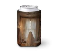 Manchon isotherme doux pour canette de bière, fantôme mignon assis sur une vieille baignoire pour fête, plage, événement, maison
