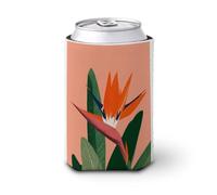 Manchon isotherme doux pour canette de bière, fleur oiseau de paradis avec pétales d'orange, pour fête, plage, événement, maison