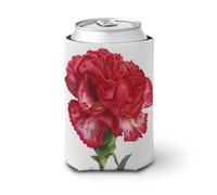 Manchon isotherme doux pour canette de bière, œillet vibrant avec pétales rouges pour fête, plage, événement, maison