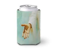Manchon isotherme doux pour canette de bière, main de Jésus dans un peignoir blanc, pour fête, plage, événement, maison