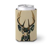 Manchon isotherme doux pour canette de bière, motif cerf dans un camouflage pour fête, plage, événement, maison