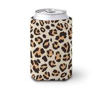 Manchon isotherme doux pour canette de bière, motif léopard pour fête, plage, événement, maison