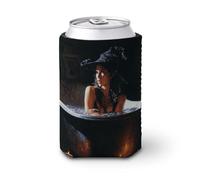Manchon isotherme doux pour canette de bière, sorcière dans une vieille baignoire pour fête, plage, événement, maison