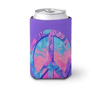 Manchon isotherme doux pour canette de bière, symbole de paix, lavande psychédélique, violet