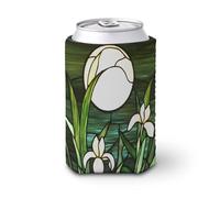 Manchon isotherme doux pour canette de bière, verre teinté d'une lune avec iris pour fête, plage, événement, maison