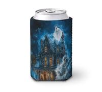 Manchon isotherme doux pour canettes de bière, fantôme blanc, Halloween, manoir hanté, pour fête, plage, événement, maison