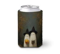 Manchon isotherme doux pour canettes de bière, fantômes blancs, bois, académie sombre, pour fête, plage, événement, maison