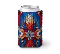 Manchon isotherme doux pour canettes de bière, panneaux géométriques rayonnants en verre teinté pour fête, plage, événement, maison