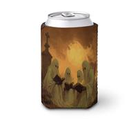 Manchon isotherme doux pour canettes de bière, quatre fantômes mignons lisant des livres sur le cimetière, pour fête, plage, événement, maison