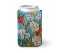 Manchon isotherme doux pour canettes de bière, verre teinté Lisianthus fleurs pour fête, plage, événement, maison