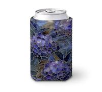 Manchon isotherme en verre teinté pour canette de bière - Motif floral - Pour fête, plage, événement, maison