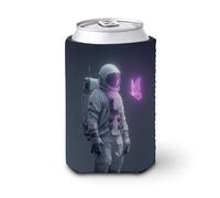 Manchon isotherme pour canette de bière, astronaute et papillon violet brillant pour fête, plage, événement, maison