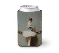 Manchon isotherme pour canette de bière, ballerine en blanc tutu, bleu, pour fête, plage, événement, maison