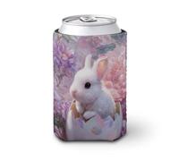 Manchon isotherme pour canette de bière, joli lapin blanc dans un œuf de Pâques - Pour fête, plage, événement, maison