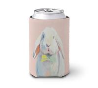 Manchon isotherme pour canette de bière, lapin avec nœud papillon en soie vert pâle pour fête, plage, événement, maison