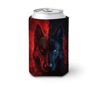 Manchon isotherme pour canette de bière, motif chien de berger, bleu et rouge, pour fête, plage, événement, maison
