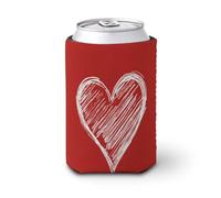 Manchon isotherme pour canette de bière, motif cœur blanc simple, art de la Saint-Valentin, pour fête, plage, événement, maison