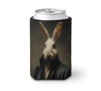 Manchon isotherme pour canette de bière, motif lapin académie, pour fête, plage, événement, maison