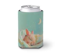 Manchon isotherme pour canette de bière, motif lapin endormi mignon pour fête, plage, événement, maison
