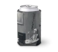 Manchon isotherme pour canette de bière, motif squelette vintage dans une vieille baignoire, pour fête, plage, événement, maison