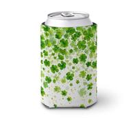 Manchon isotherme pour canette de bière, motif trèfles de la Saint-Patrick qui tombe vers le bas, pour fête, plage, événement, maison