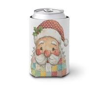 Manchon isotherme pour canette de bière, motif visage de Père Noël mignon et heureux pour fête, plage, événement, maison