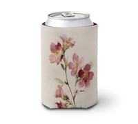 Manchon isotherme pour canette de bière, simple et silencieux, motif fleurs roses pour fête, plage, événement, maison